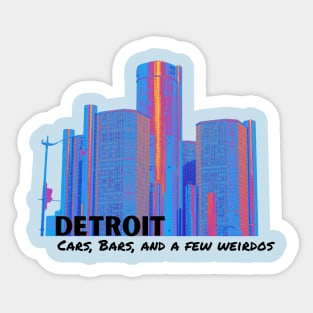 Detroit cars, bars. and a few weirdos Sticker